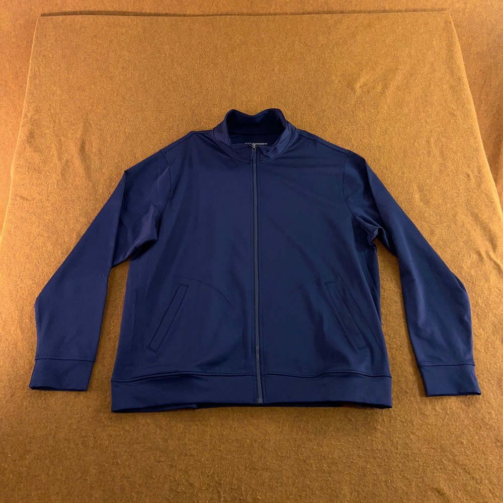 Port Authority Mens XL Navy Blue C-Free Full Zip Track Jacket New *Flaw